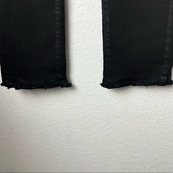 PAIGE Jeans Black Elaine High Rise Denim Raw Hem Jeans Size 25 - Picture 14 of 17